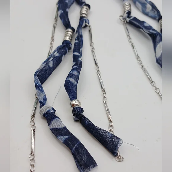 SOLD Free People Bridget Dangle Shells Blue And Silver Earrings NWT - Picture 5 of 16